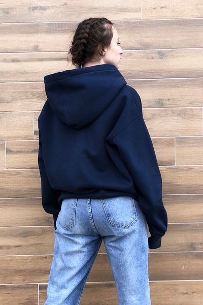MBEY1989 Oversize Μπλε Σκούρο Φούτερ - Unisex