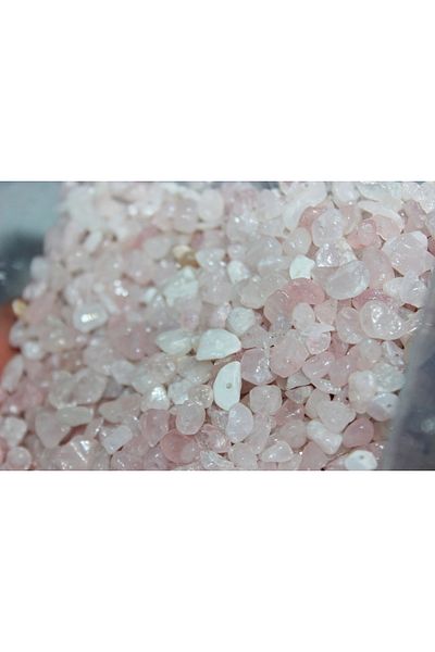 Mıçı Pink Quartz Perforated Broken Natural Stone - 20gr Make Your Own Jewelry