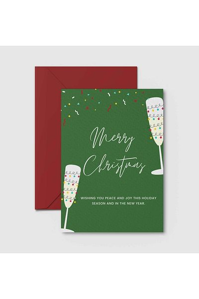HRS Postcard - Greeting Card & Envelope New Year New Year Christmas Christmas