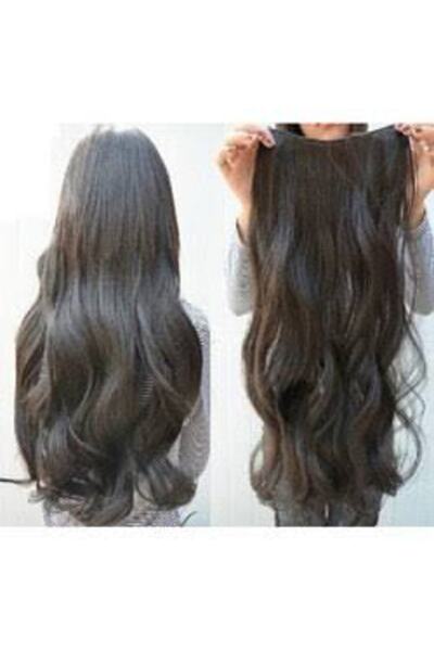 CESLİFE Koyu Kahverengi Dalgalı Yarım Ay Çıt Çıt - Fön Maşa Uygulanabilir Yık...
