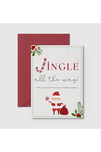 HRS Postcard - Greeting Card & Envelope New Year New Year Christmas Christmas