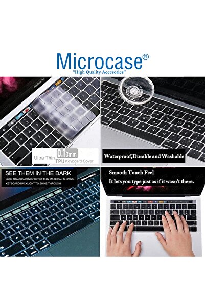 Microcase Macbook Air 13.6 M2 A2681 Mlxw3tu/a Silikon Klavye Koruması Eu Türkçe Şeffaf - Al3193