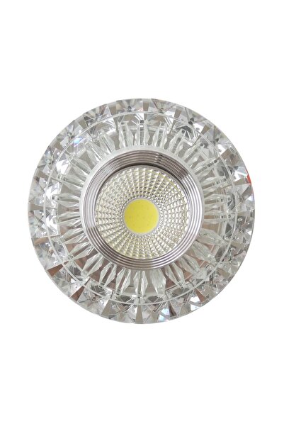 Sunlight Krom Kristal Cam Sıva Altı Spot Cob Led Armatür Beyaz Işıklı