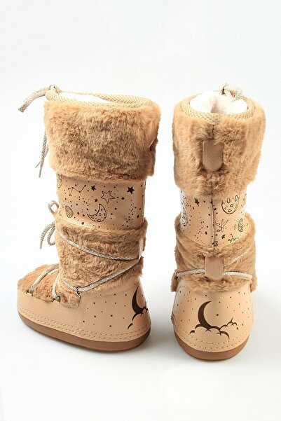 Crash Kadın Kışlık Su Geçirmez Suni Kürklü Kar Botu Nude 37-38