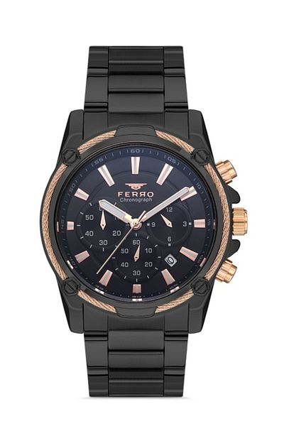 FERRO - Fm31300a-r 44 Mm Black Men's Wristwatch