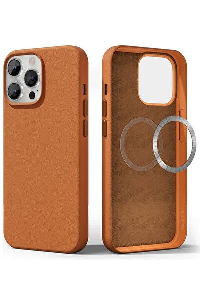 NovStrap Apple Iphone 14 Pro Max Uyumlu Kılıf 6.7 Inç Magsafe Ile Uyumlu Deri...