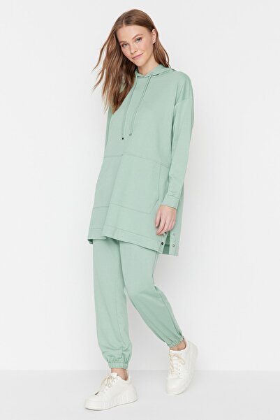 Trendyol Modest Sweatsuit Set - Green - Relaxed fit
