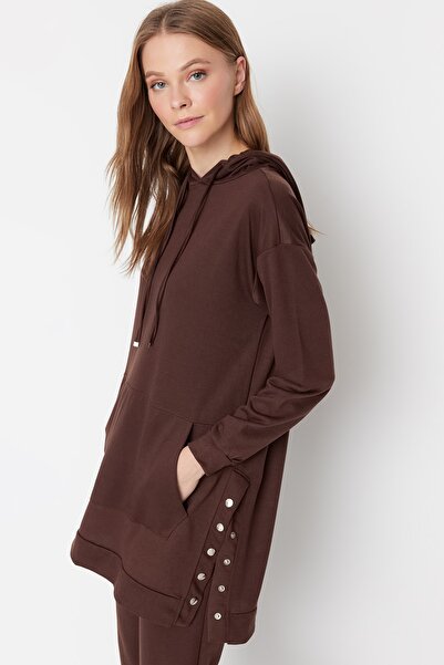 Trendyol Modest Sweatsuit Set - Brown - Relaxed