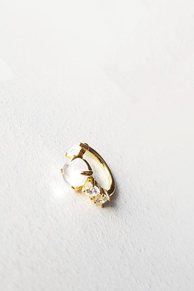 MorMajor Silver Minimal Zirkon Taşlı Kıkırdak Gümüş Küpe