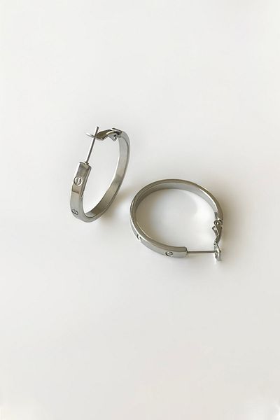 SilverStone Large Hoop Model Steel Earrings