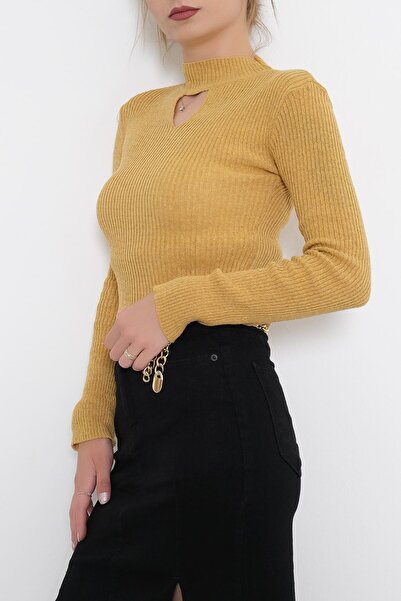 ZhlButik Yarım Balıkçı Dekolteli Body Bluz