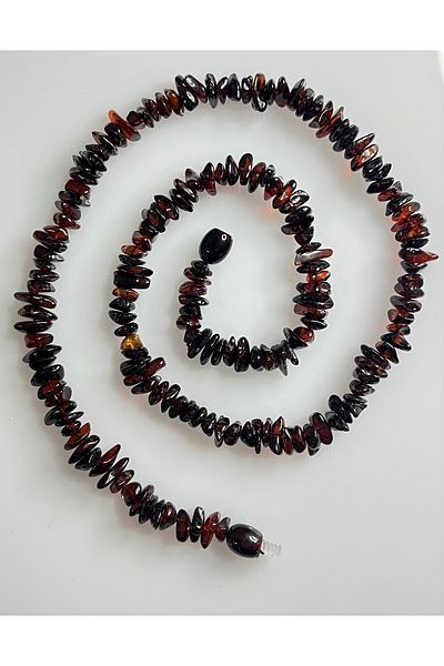 Tesbihci Efendi Drop Amber Adult Cherry Color Necklace 45cm