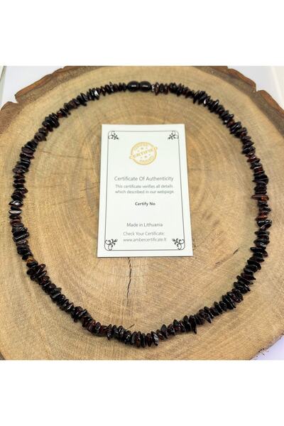 Tesbihci Efendi Drop Amber Adult Cherry Color Necklace 45cm