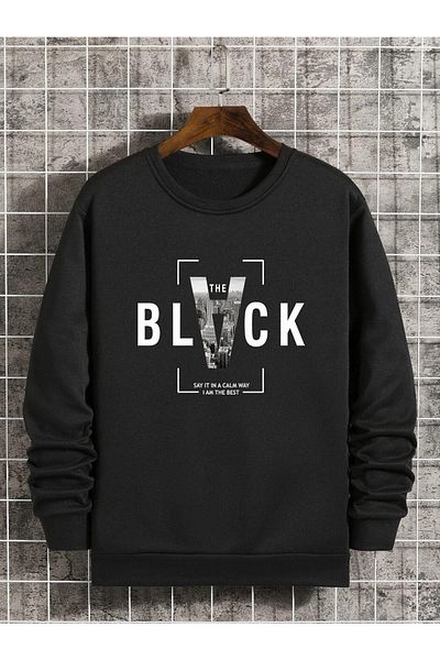 Merkür Store Black Crew Neck The Black Print Φούτερ