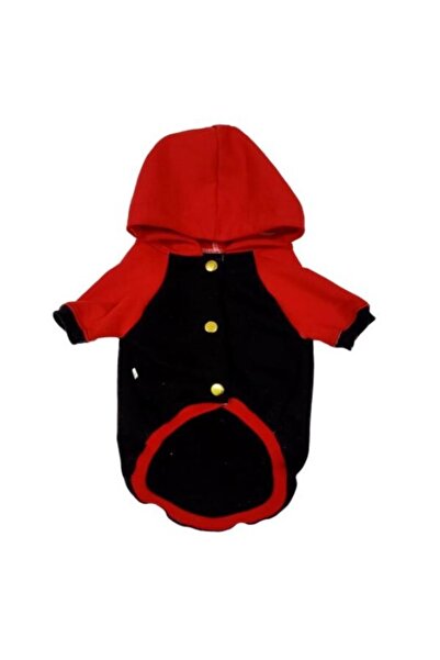 Gobo فستان كلب قطة بغطاء للرأس باللون الأحمر والأسود مقاس Xlarge/xl/size 4