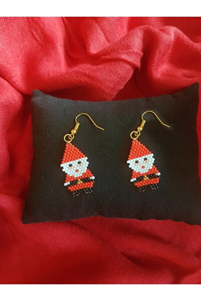 SEARD Miyuki Boncuk El Yapımı Noel Baba 2 Küpe Yılbaşı Christmas Noel