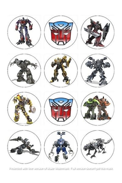 hediyehobihersey Transformers Yenilebilir Gıda Baskısı, Yenilebilir Pasta Süs...