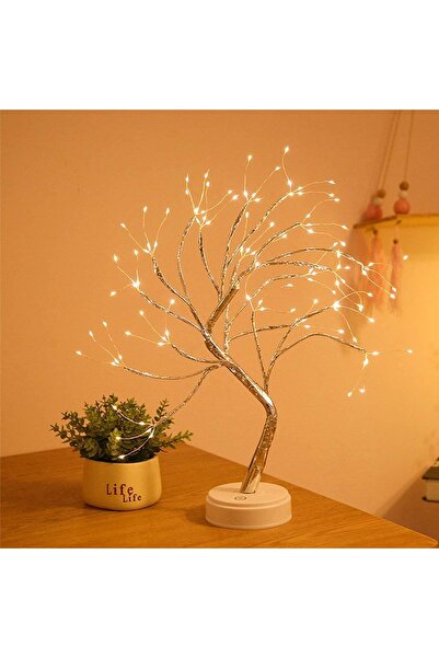 epazzar Led Işıklı Ağaç Masa Üstü Yılbaşı Noel Dekor Ağacı Peri Gece Işık 108...