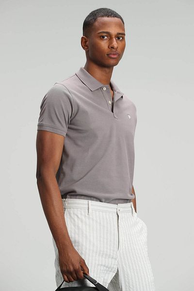 Lufian Ανδρικό μπλουζάκι Laon Sports Polo Neck 627111040091   Γη