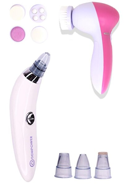 DEMPOWER 2'li Cilt Bakım Seti Dermasuction + 5 Başlıklı Titreşimli Cilt Temiz...