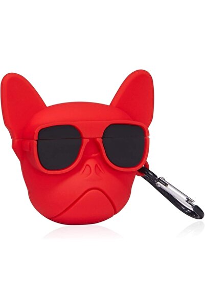 HappyCase Pro Kulaklık Kılıfı 3d Silikon Kırmızı French Bulldog Köpek