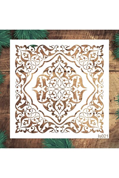 STENCİLTASARIM Stencil Tasarım Is021 Duvar Ahşap Cam Boyama Deseni