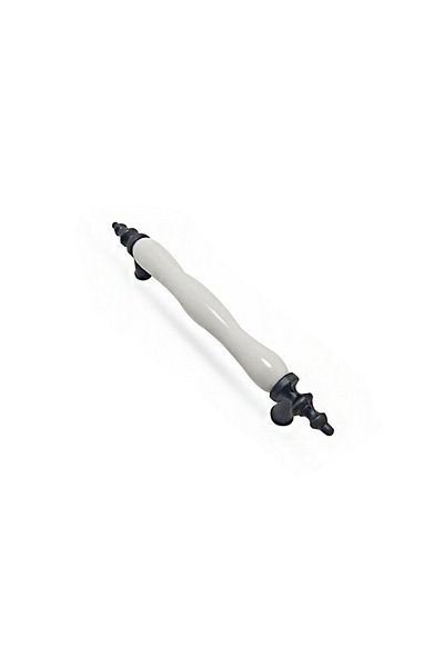 ARON (5 Pieces) Porcelain Black - White Handle Furniture Cabinet Door TV Unit Bed Children's Room Handle 128mm