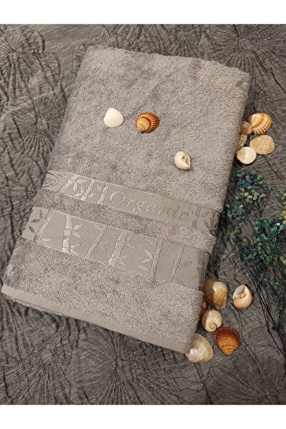 ŞENER HOME منشفة حمام كبيرة الحجم من الخيزران عالي الجودة مقاس 90x150 سم.- رمادي