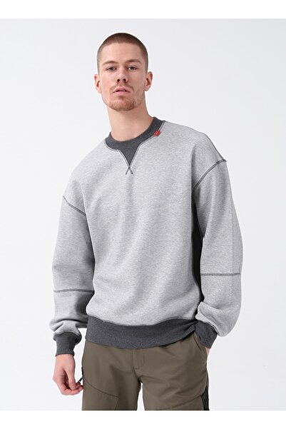 Armani Exchange Bisiklet Yaka Gri Erkek Sweatshırt 6lzmbb 49af-l. Grey/d. Gre...