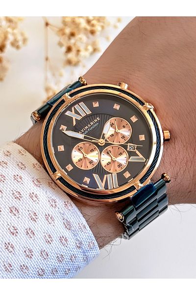 Navimarine 30 m Water Resistant Steel Cord Anti-Tarnish Inner Functions Active Men's Wristwatch