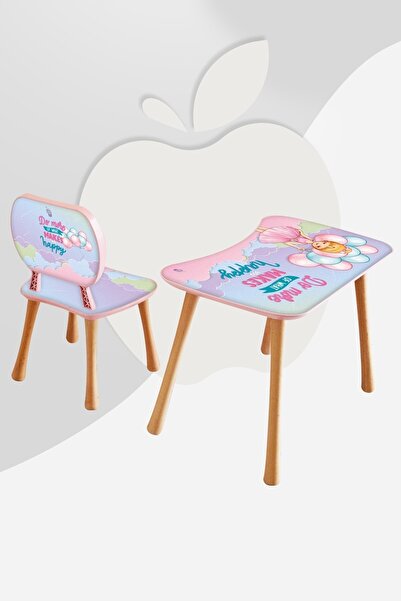 Popcorn Kids Balon Kız Sandalyeli Aktivite Masa Seti (2-5yaş)