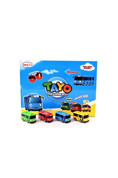 SUDEN 4'lü Oyuncak Tayo Otobüs Çek Bırak Tayo Oyuncak Araba 4 Adet