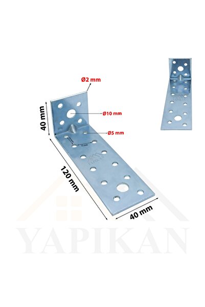 Yapıkan 3 Ad L Demir Gönye Köşebent 2x40x40x120mm - Deprem Mobilya Dolap Sabi...