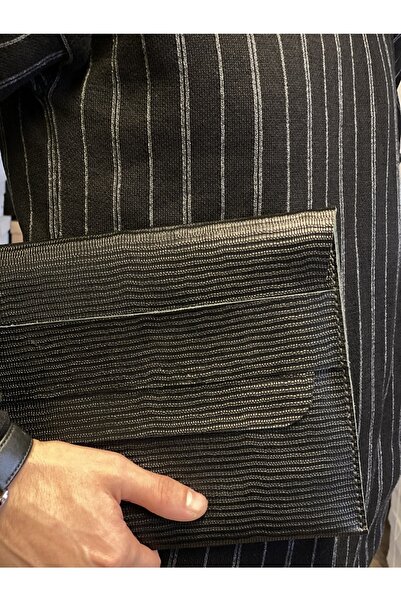 MAT Deri حافظة ماك بوك 13 بوصة / 13.3 بوصة برو و إير متوافقة مع حقيبة حمل من الجلد الطبيعي باللون الأسود