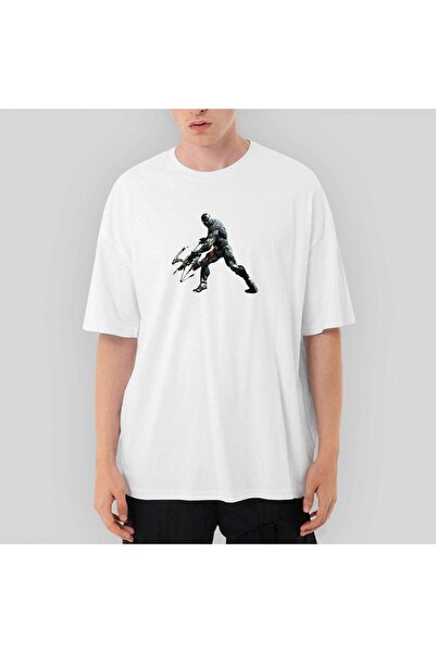 Z zepplin Crysis Warrior Оверсайз бяла тениска