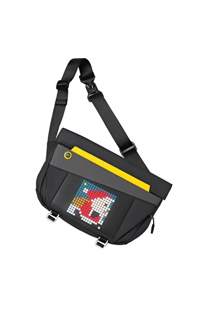 DIVOOM Pixoo Slingbag-V Siyah LED Ekranlı APP Kontrollü Postacı Çantası-Su Geçirmez