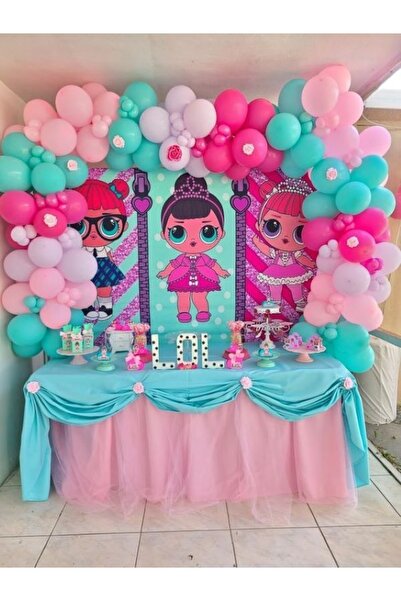 party mix Birthday Concept Lol Themed Balloon Chain 50 Balloon and Balloon St...