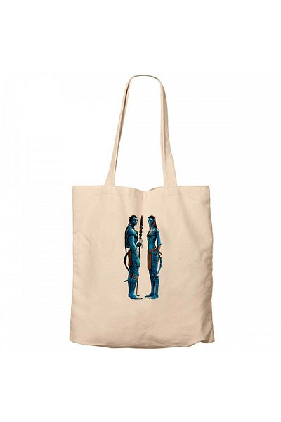 Z zepplin Avatar The Way Of Water Neytiri And Cream Canvas Tote Bag
