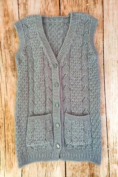 Çt Çeyizci Tekstil Vest Buttoned Dowry Vest - Mother's Vest - Gray
