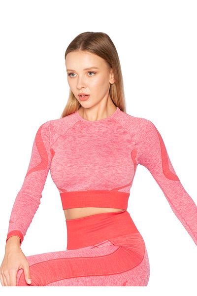 Formeasy Long Sleeve Melange Seamless Crop Top 8500