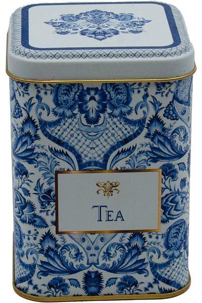 EVLE Er008-y2 Azulejos Tea Patterned Square Metal Storage Container 8x8 Cm