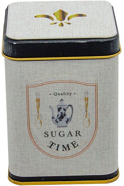 EVLE Er008-6f Azura Sugar Patterned Square Metal Storage Container 8x8 Cm