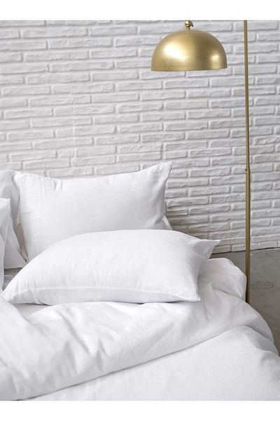 Barine Double White Linen Duvet Cover - Washed Linen 200X220