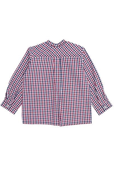 Ozmoz By Mukadder Özden Cotton Long Sleeve Prevailing Collar Plaid Pattern Boy's Shirt