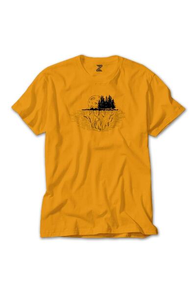 Z zepplin Tricou galben Moon Mountain Landscape