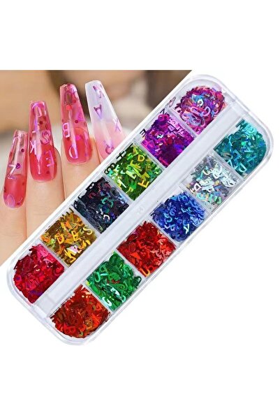 Venalisa 12'li Tırnak Süsleme Harf Figürleri Nail Art