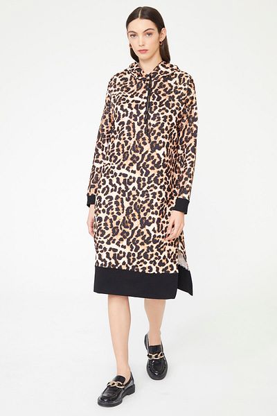 adL Strickkleid mit Leopardenmuster
