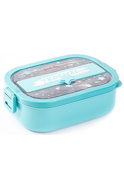 Tantitoni Tedemeı Stainless Steel Rectangular Food Carrying Container with Chopstick and Spoon 1.3l