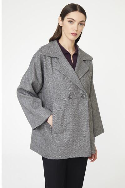 adL Uzun Kol Sırtı Nakışlı Kaban