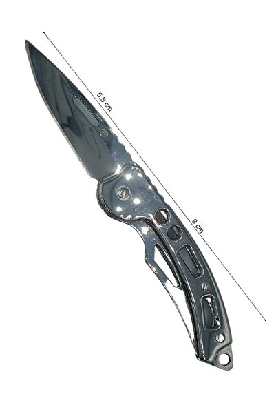 Knife Mini Kamp Cep Kemer Klipsli Krom 15 Cm